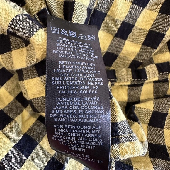 Asos Collusion Dress Size 0 Yellow Black Gingham Tiered Sleeveless Midi - Picture 12 of 14